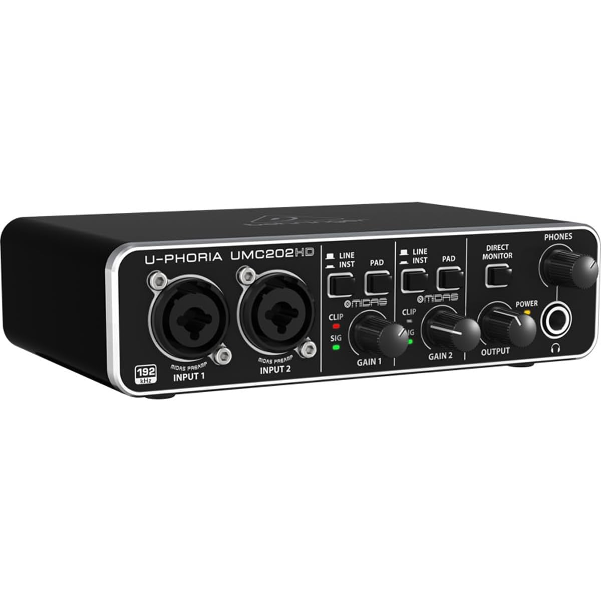 Behringer UMC202HD 2x2 USB Audio Interface with Midas Mic Preamps